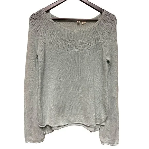 Anthropologie Moth Women's Sweater Linene Blend Mint Green Knit Size Small - Picture 1 of 8